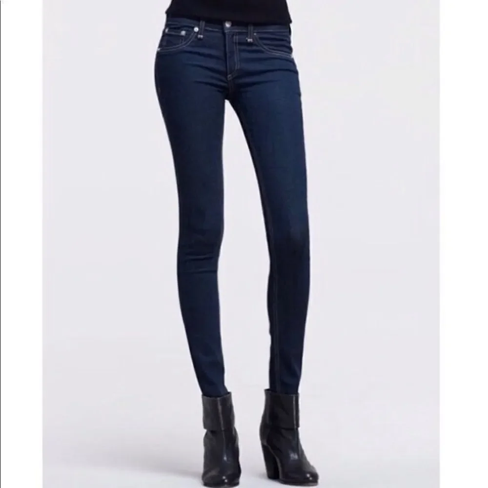 Rag & Bone The Legging Skinny Jeans - Clean Indigo Medium Wash‎ Low-rise Sz 25